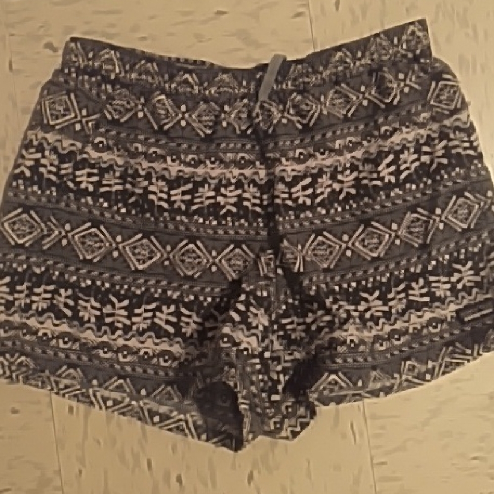 Patagonia High Waist Black and White Geometric Shorts